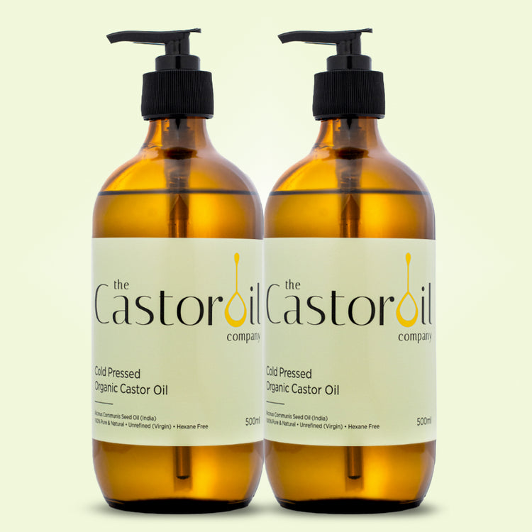2x 500ml Organic Castor Oil with Pump